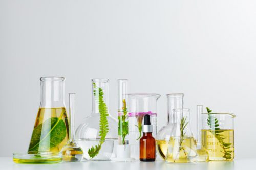 plants laboratory glassware skincare products drugs chemical researches concept 93675 87761