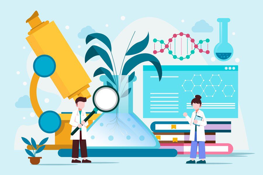 flat design biotechnology concept illustrated 23 2148893193